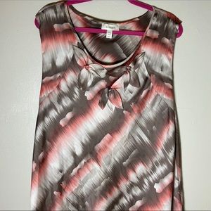 Dressbarn Sleeveless Abstract Flower Appliqué Blouse Top size 22/24